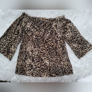 Off-Shoulder Animal Print Blouse size small